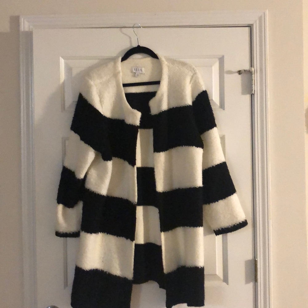 ELLE Black and White Cardigan
